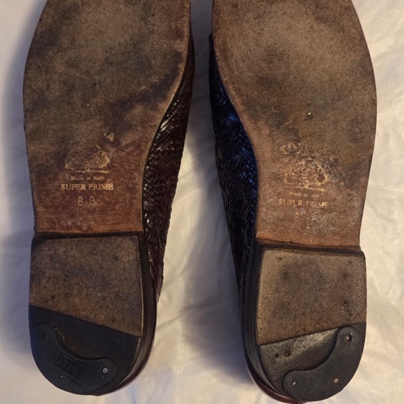 Vintage Bragano Cole Haan Men’s Italian Woven Leather Tassel Loafer size 10 - Picture 6 of 8